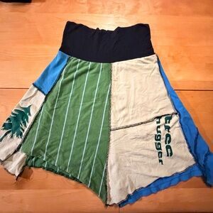 Patchwork Green and Blue Women's Skirt